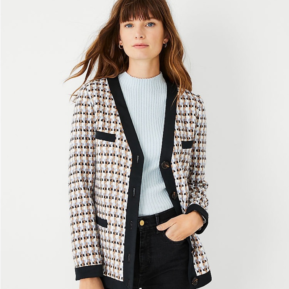 NWT Ann Taylor Tweed Cardigan Jacket Size 0P